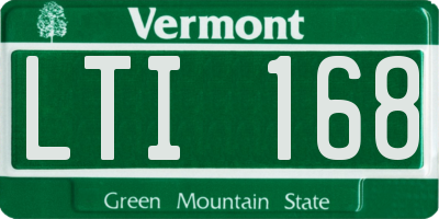 VT license plate LTI168