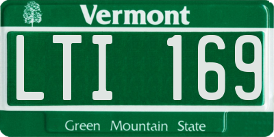 VT license plate LTI169