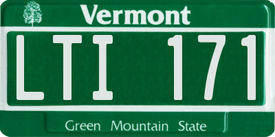 VT license plate LTI171