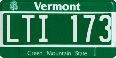 VT license plate LTI173