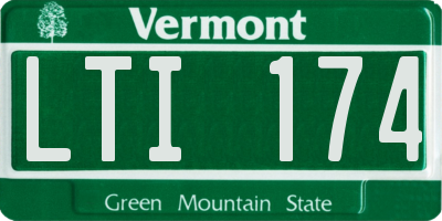 VT license plate LTI174