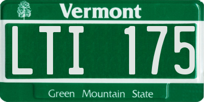 VT license plate LTI175