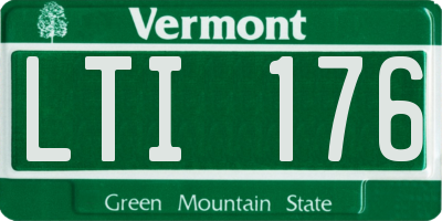 VT license plate LTI176