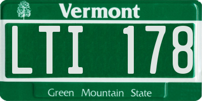 VT license plate LTI178