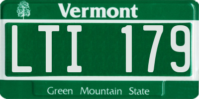 VT license plate LTI179