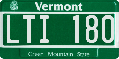 VT license plate LTI180