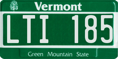 VT license plate LTI185