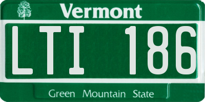 VT license plate LTI186