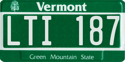 VT license plate LTI187
