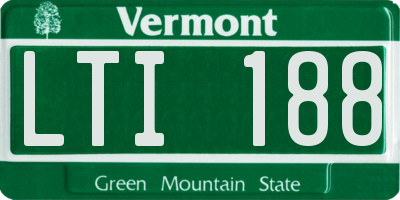 VT license plate LTI188