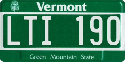 VT license plate LTI190