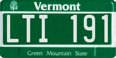 VT license plate LTI191