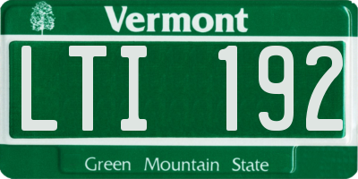 VT license plate LTI192