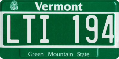 VT license plate LTI194