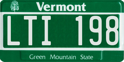 VT license plate LTI198