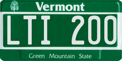 VT license plate LTI200