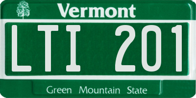 VT license plate LTI201