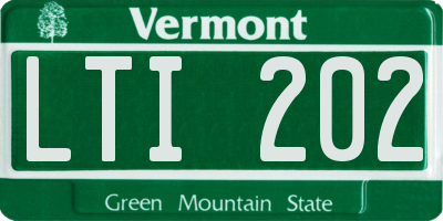 VT license plate LTI202