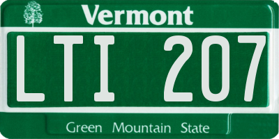 VT license plate LTI207