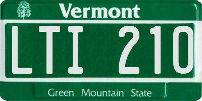 VT license plate LTI210