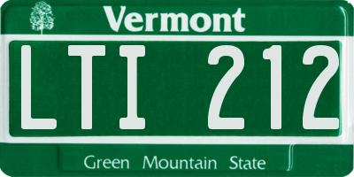 VT license plate LTI212