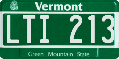 VT license plate LTI213