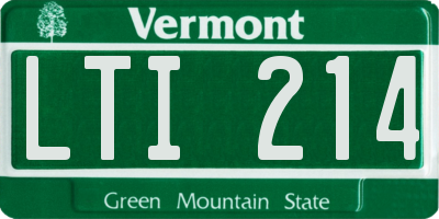 VT license plate LTI214