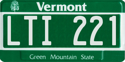 VT license plate LTI221