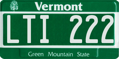 VT license plate LTI222