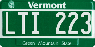 VT license plate LTI223