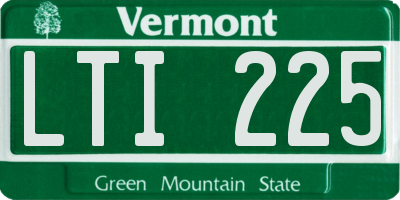 VT license plate LTI225