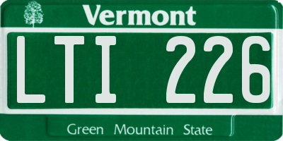 VT license plate LTI226