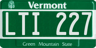 VT license plate LTI227