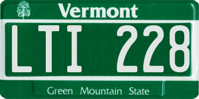 VT license plate LTI228