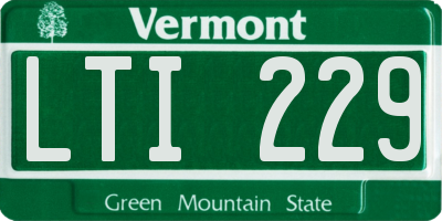 VT license plate LTI229