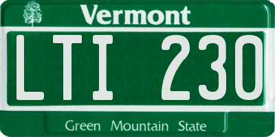 VT license plate LTI230