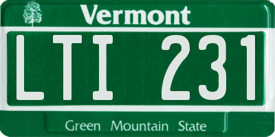 VT license plate LTI231