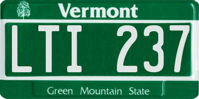 VT license plate LTI237
