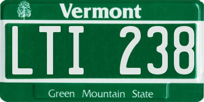 VT license plate LTI238