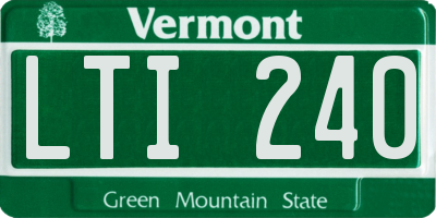 VT license plate LTI240