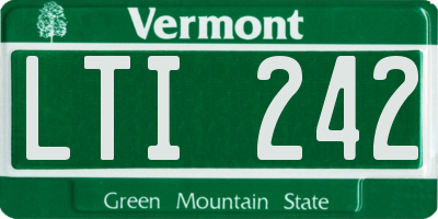 VT license plate LTI242