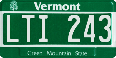 VT license plate LTI243