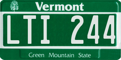 VT license plate LTI244