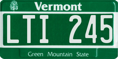 VT license plate LTI245