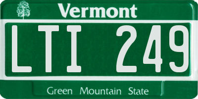 VT license plate LTI249