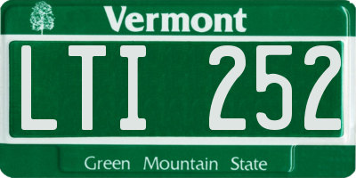 VT license plate LTI252