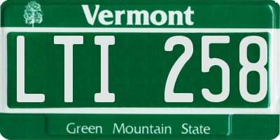VT license plate LTI258