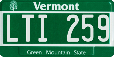 VT license plate LTI259