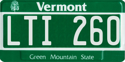 VT license plate LTI260