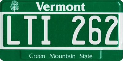 VT license plate LTI262